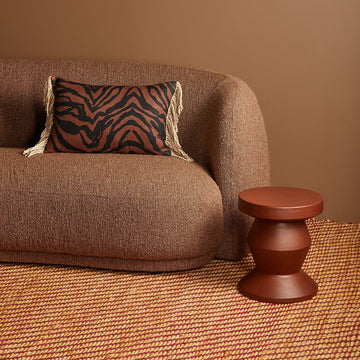 Zebra Chocolate Linen Cushion