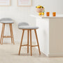 Capa Fabric Bar Stool - Light Grey / Oak