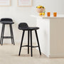 Capa Leather Bar Stool - Black / Black Oak