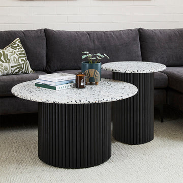 Cosmos Side Table (Black, Terrazzo)