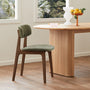 Alaska Fabric Dining Chair - Olive Moss / Walnut