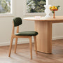 Alaska Leather Dining Chair - Olive Green / Oak