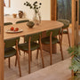 Alaska Leather Dining Chair - Olive Green / Oak