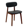 Alaska Leather Dining Chair - Black / Walnut