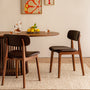 Alaska Leather Dining Chair - Chocolate Brown / Walnut