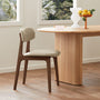 Alaska Leather Dining Chair - Almond / Walnut
