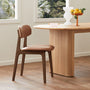 Alaska Leather Dining Chair - Tan / Walnut