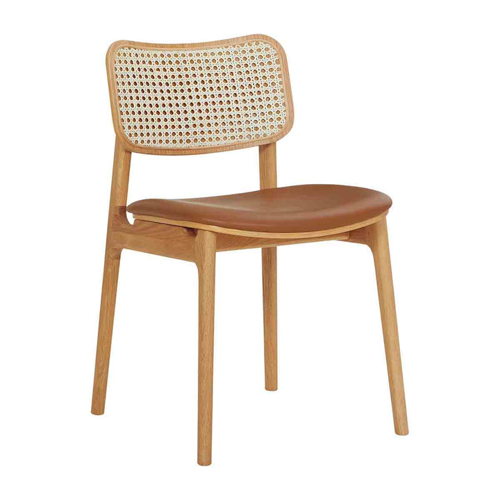 Flair Rattan Leather Dining Chair