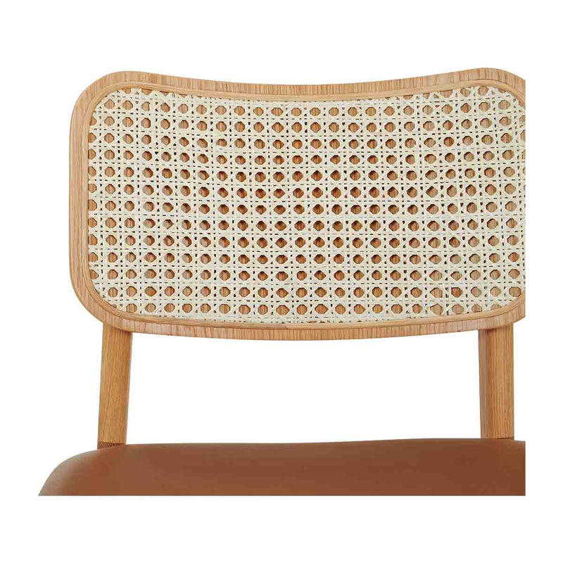 Flair Rattan Leather Dining Chair