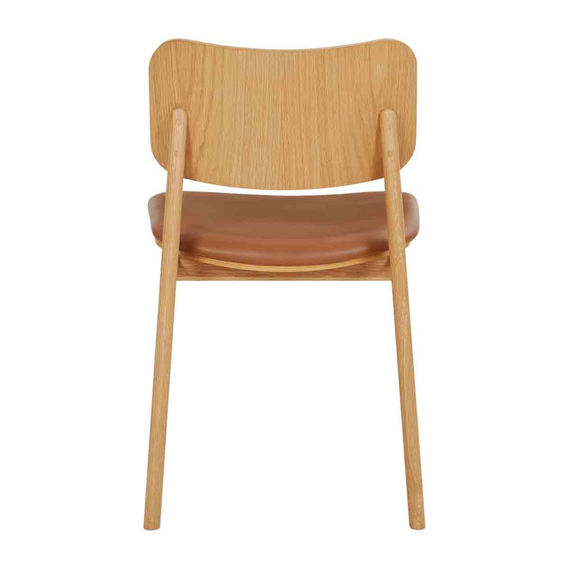 Flair Rattan Leather Dining Chair