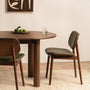 Lando Leather Dining Chair - Olive Green / Walnut