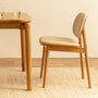 Lando Leather Dining Chair - Almond / Oak