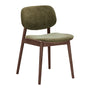 Lando Fabric Dining Chair - Olive Moss / Walnut