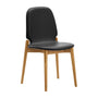 Offset Leather Dining Chair - Black / Oak