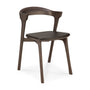 Bok Leather Dining Chair - Brown Leather / Oak Brown