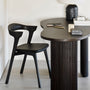 Bok Leather Dining Chair - Black Leather / Teak Brown
