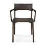Pi Dining Arm Chair - Dark Teak Brown