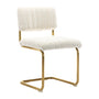 Blake Fabric Dining Chair - White Boucle / Brushed Gold