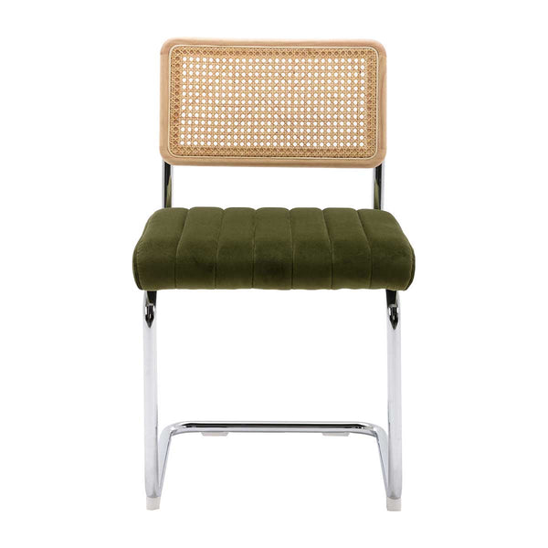 Blake Rattan Velvet Dining Chair – Life Interiors