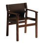 Jan Leather Dining Chair - Dark Brown / Ash