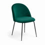 Ivonne Velvet Dining Chair - Dark Green / Black