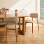 Aria Fabric Dining Chair - Cream Textured Weave / Ash