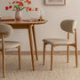 Aria Fabric Dining Chair - Sand Boucle / Ash