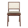 Cuba Fabric Dining Chair - Moss Textured Weave / Walnut