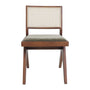 Cuba Fabric Dining Chair - Moss Textured Weave / Walnut