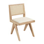 Cuba Leather Dining Chair - Cream / Ash