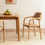 Hubert Fabric Dining Chair - Camel Textured Weave / Ash