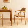 Hubert Fabric Dining Chair - Camel Textured Weave / Ash