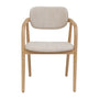Hubert Fabric Dining Chair - Cream Textured Weave / Ash