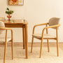 Hubert Fabric Dining Chair - Cream Textured Weave / Ash