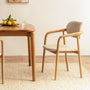 Hubert Fabric Dining Chair - Sand Boucle / Ash
