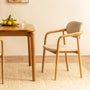 Hubert Fabric Dining Chair - Sand Boucle / Ash