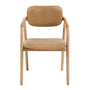 Hubert Leather Dining Chair - Camel / Ash
