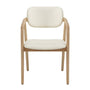 Hubert Leather Dining Chair - Cream / Ash