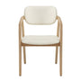 Hubert Leather Dining Chair - Cream / Ash