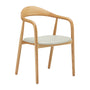 Noris Leather Dining Chair - Cream / Ash