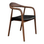 Noris Leather Dining Chair - Black / Walnut