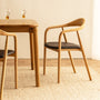 Noris Leather Dining Chair - Chocolate Brown / Ash