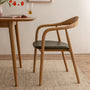 Noris Leather Dining Chair - Olive Green / Ash