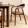 Noris Leather Dining Chair - Tan / Walnut