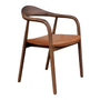 Noris Leather Dining Chair - Tan / Walnut