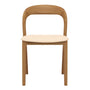 Noris Leather Dining Side Chair - Cream / Ash
