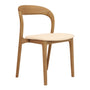 Noris Leather Dining Side Chair - Cream / Ash