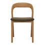 Noris Leather Dining Side Chair - Olive Green / Ash