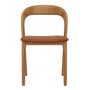 Noris Leather Dining Side Chair - Tan / Ash