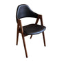 Sergio Leather Dining Chair (Walnut) - Black